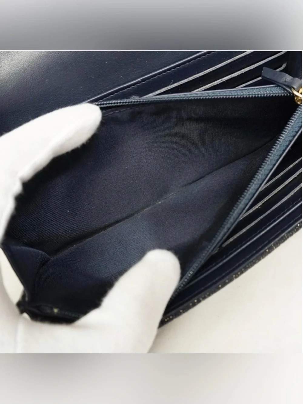 CHANEL Deauville Navy Long Wallet
